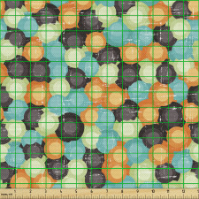 Geometrik Parça Kumaş İç İçe Çizilmiş Daireli Pürüzlü Çalışma