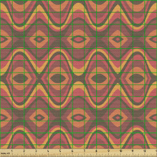 Geometrik Parça Kumaş Yatay Dalgalı Çizgili Etnik İllüstrasyon