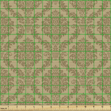 Oryantal Parça Kumaş Kahve Tonlu Klasik Damask Desenli Görsel