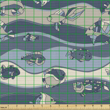 Balık Parça Kumaş Aralıksız Dalgalar Arasında Yüzen Canlılar