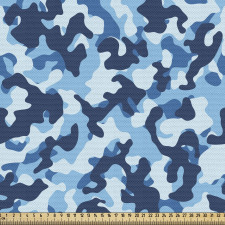 Asker Parça Kumaş Deniz Temalı Mavi Kamuflaj Desenli Görsel