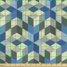 Geometrik Parça Kumaş Yüzeyi Farklı Renklerde Küp Çizimleri