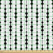 Geometrik Parça Kumaş Üzeri Noktalı Dikey Şeritli Kompozisyon