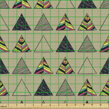 Geometrik Parça Kumaş Üzeri Yaratıcı Desenli Üçgen Çizimli Afiş