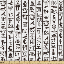 Mısır Parça Kumaş Dikey Şerit Antik Medeniyetin Hiyeroglifleri