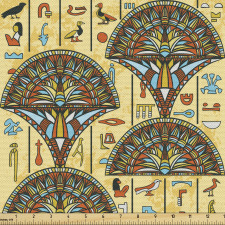 Mısır Parça Kumaş Antik Medeniyetin Süslemeli Hiyeroglifleri 