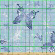 Doğa Parça Kumaş Zarif Kelebek ve Böcek Boyamalı Kompozisyon