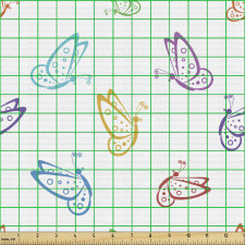 Doğa Parça Kumaş Düz Zeminde Kanatları Yuvarlaklı Kelebekler