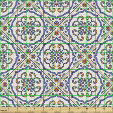 Geometrik  Parça Kumaş Kare İçinde Tekrarlayan Oryantal Desen