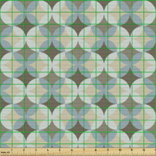 Geometrik Parça Kumaş Yuvarlak İçinde Eğri Kenarlı Şekiller