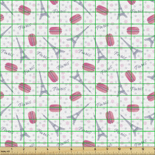 Eyfel Kulesi Parça Kumaş Parisin Turistik İkonu ve Makaronlar