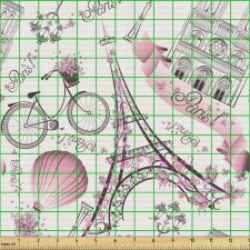 Eyfel Kulesi Parça Kumaş Paris Şehrinin En Meşhur Yapısı Desen