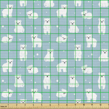 Hayvan Parça Kumaş Karikatür Çizimli Minik Sevimli Kutup Ayısı