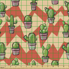 Kaktüs Parça Kumaş Saksılar İçinde Dikenli Bitkiler Tekrarlı