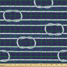 Gemi Parça Kumaş Satırlarda Tekrarlanan Camadan Denizci Bağları