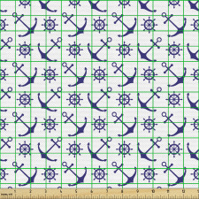 Gemicilik Parça Kumaş Sık Tekrarlanmış Denizcilik Figürleri