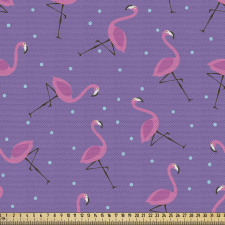 Doğa Parça Kumaş Ters ve Düz Tek Ayak Üstündeki Flamingolar
