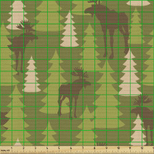 Geyik Parça Kumaş Ormanda Dolaşan Boynuzlu Hayvan Temalı Model