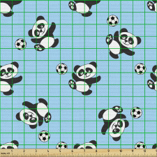 Panda Parça Kumaş Futbol Topu ile Oynayan Çin Ayısı Tekrarlı