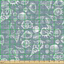 Deniz Parça Kumaş Okyanusun Dibinde Bulunan Kabuklar Desen