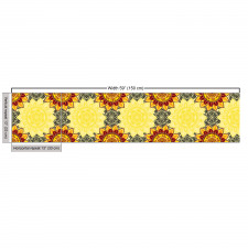 Mandala Parça Kumaş Güneş Çiçekleri Geometrik Desen 