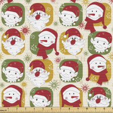 Yeni Yıl Parça Kumaş Noel Baba Çocuk ve Kardan Adam Emojileri