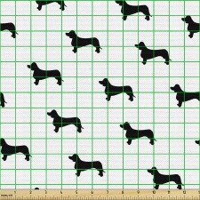 Hayvanlar Parça Kumaş Mürekkeple Çizilmiş Bir Köpek Desenleri