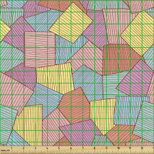 Soyut Parça Kumaş İç İçe Çizilmiş Karmaşık Geometrik Şekiller 