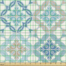 Geometri Parça Kumaş Uyumlu Renklerle Tasarlanmış Folk Motifler