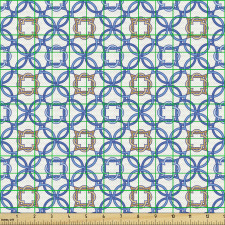 Geometrik   Parça Kumaş Birbirilerine Bağlı Minimal Halkalar