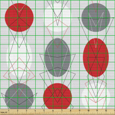 Soyut Parça Kumaş Oval ve Köşeli Geometrik İllüstrasyonlar