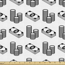 Ekonomi Parça Kumaş Tekrarlı Kağıt ve Madeni Para İllüstrasyonu