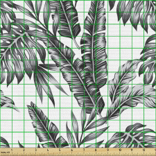 Botanik Parça Kumaş Egzotik Tropikal Yapraklar El Çizimi Model