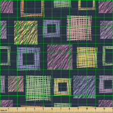 Geometrik Parça Kumaş İç İçe Kareler El Çizimi Karalama Model