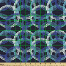 Geometrik Parça Kumaş İç İçe Geçmiş Dairesel Şekiller Modeli