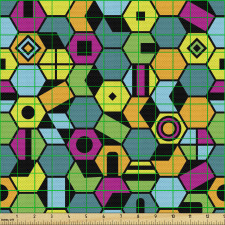 Geometrik Parça Kumaş Aralıksız Altıgen Şekiller ve Figürler