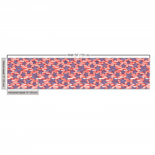 Grafik Parça Kumaş Dalgalı Şeritli Arka Planda Yıldız Motifleri