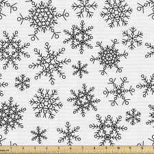 Grafik Parça Kumaş Renksiz Zeminde Geometrik Soyut Kar Taneleri