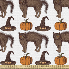 Hayvan Parça Kumaş Balkabağı ve Ürkmüş Kedi Desenli Poster