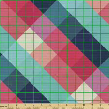 Geometrik Parça Kumaş Çapraz Şerit Halinde Kareli Duvar Kağıdı