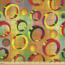 Geometrik Parça Kumaş Çizgili Arka Planda Üç Boyutlu Yuvarlak