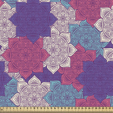 Geleneksel Parça Kumaş Çiçeksi Mandala Figürlü Duvar Kağıdı