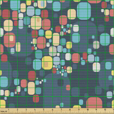 Geometrik Parça Kumaş Farklı Boyutta Dörtgenlerden Oluşan Afiş