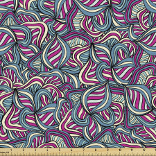 Geometrik Parça Kumaş Dalgalı Rengarenk Çizgili Duvar Kağıdı