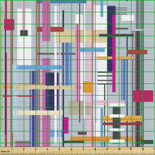 Geometrik Parça Kumaş Farklı Çizgisel Şekilli İllüstrasyon