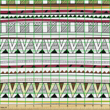 Geometrik Parça Kumaş Kareli ve Üçgenli Tribal Detaylı Dekor