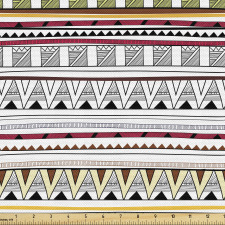 Geometrik Parça Kumaş Kareli ve Üçgenli Tribal Detaylı Dekor