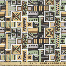 Kültürel Parça Kumaş Afrika Detaylı Geometrik Duvar Kağıdı