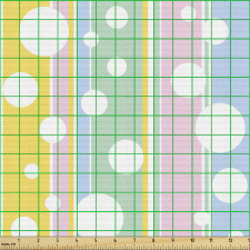Geometrik Parça Kumaş Dikey Çizgili Zemin Üzerinde Yuvarlaklı