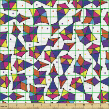 Geometrik Parça Kumaş Uçurtmaya Benzeyen Rengarenk Şekiller